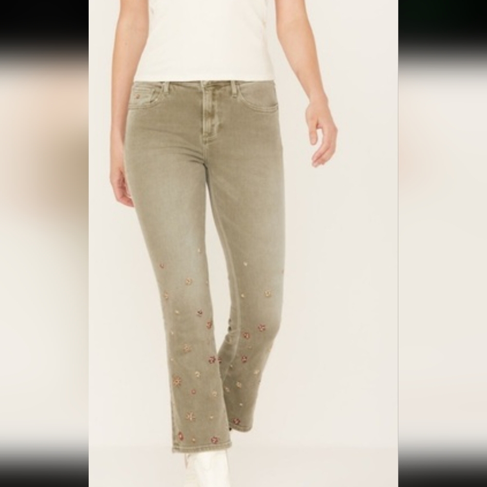DRIFTWOOD Braided waistband ROXY CROPPED flare JEANS size 31